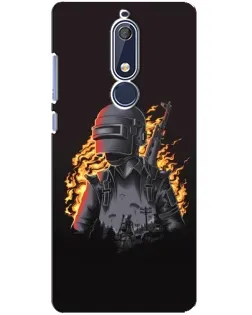 Чохол для Nokia 5.1 (2018) з картинкою «PUBG — вогняний силует»