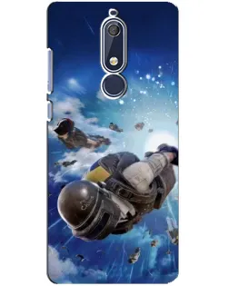 Чохол для Nokia 5.1 (2018) з картинкою «Десант PUBG — стрибок»
