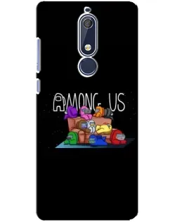 Чехол для Nokia 5.1 (2018) с картинкой «Логотип Among Us» Чехол для Nokia 5.1 (2018) с картинкой «Логотип Among Us»