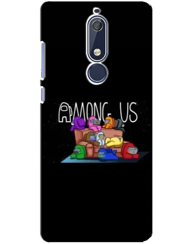 Чехол для Nokia 5.1 (2018) с картинкой «Логотип Among Us»