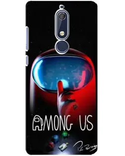 Чехол для Nokia 5.1 (2018) с картинкой «Красный импостер — макро» Чехол для Nokia 5.1 (2018) с картинкой «Красный импостер — макро»