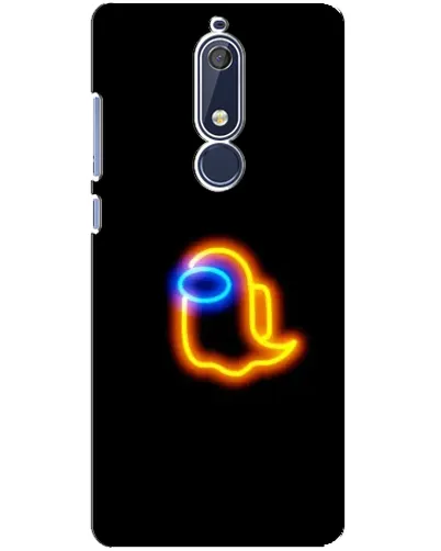 Чехол для Nokia 5.1 (2018) с картинкой «Among Us неоновое сияние»
