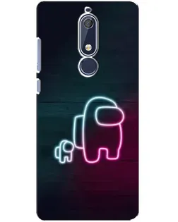 Чехол для Nokia 5.1 (2018) с картинкой «Among Us неон-арт» Чехол для Nokia 5.1 (2018) с картинкой «Among Us неон-арт»