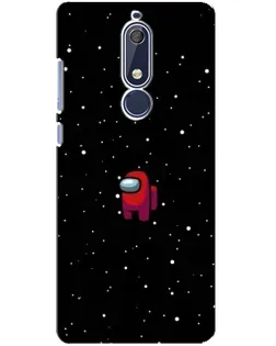 Чехол для Nokia 5.1 (2018) с картинкой «Красный Among Us» Чехол для Nokia 5.1 (2018) с картинкой «Красный Among Us»