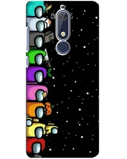 Чехол для Nokia 5.1 (2018) с картинкой «Команда Among Us» Чехол для Nokia 5.1 (2018) с картинкой «Команда Among Us»