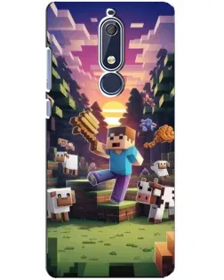 Чехол для Nokia 5.1 (2018) с картинкой «Стив на ферме» Чехол для Nokia 5.1 (2018) с картинкой «Стив на ферме»