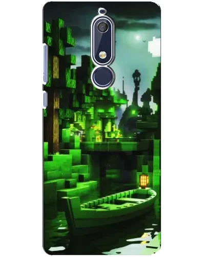 Чехол для Nokia 5.1 (2018) с картинкой «Minecraft лесной пейзаж»