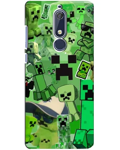 Чехол для Nokia 5.1 (2018) с картинкой «Криперы Minecraft»