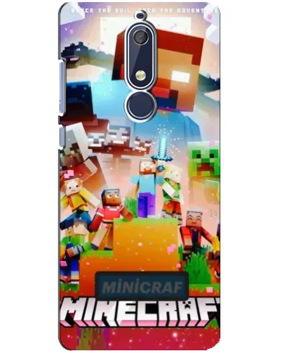 Чехол для Nokia 5.1 (2018) с картинкой «Minecraft герои игры»
