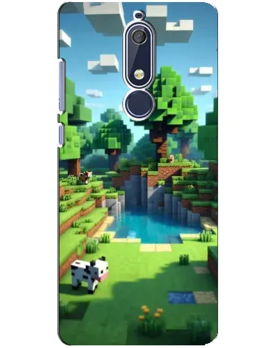 Чехол для Nokia 5.1 (2018) с картинкой «Minecraft летний день»