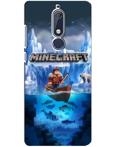 Чехол для Nokia 5.1 (2018) с картинкой «Minecraft ледяной мир»
