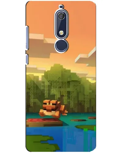 Чехол для Nokia 5.1 (2018) с картинкой «Майнкрафт закат солнца»