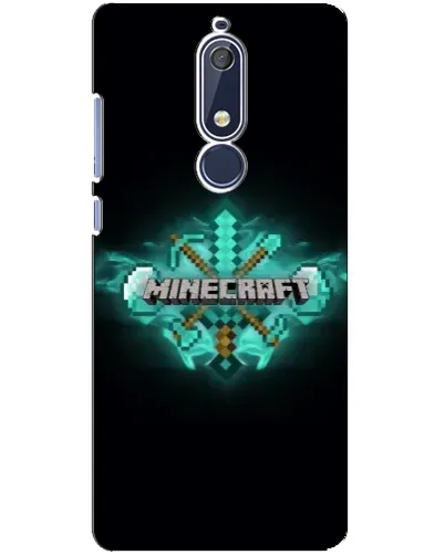 Чехол для Nokia 5.1 (2018) с картинкой «Minecraft Diamond лого»
