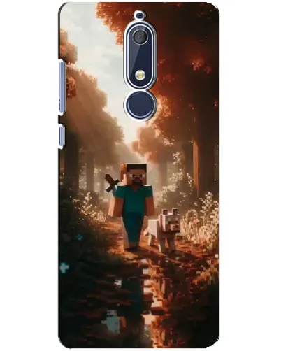 Чехол для Nokia 5.1 (2018) с картинкой «Стив в лесу»