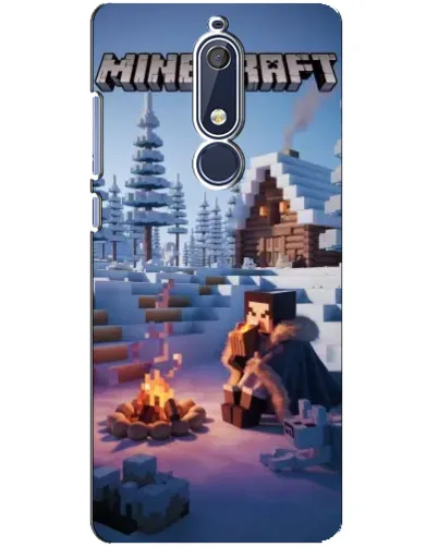 Чехол для Nokia 5.1 (2018) с картинкой «Зимний Minecraft»