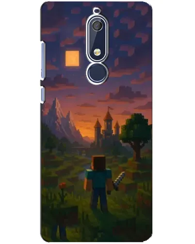 Чехол для Nokia 5.1 (2018) с картинкой «Стив у башни»