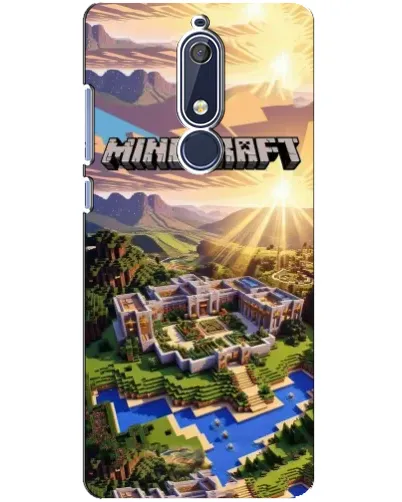 Чехол для Nokia 5.1 (2018) с картинкой «Minecraft панорама»