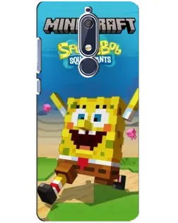 Чохол для Nokia 5.1 (2018) з картинкою «Губка Боб Minecraft»