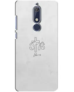 Чехол для Nokia 5.1 (2018) с картинкой «Иоанна 3:16 Крест» Чехол для Nokia 5.1 (2018) с картинкой «Иоанна 3:16 Крест»