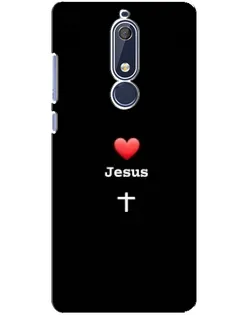 Чехол для Nokia 5.1 (2018) с картинкой «Сердце - Jesus» Чехол для Nokia 5.1 (2018) с картинкой «Сердце - Jesus»