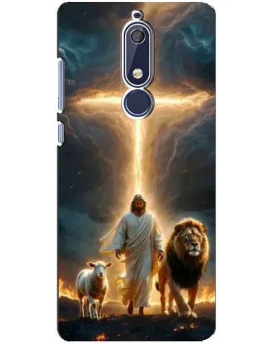 Чехол для Nokia 5.1 (2018) с картинкой «Лев Иуды и Свет»