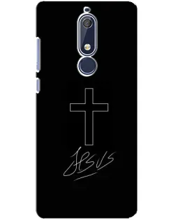 Чехол для Nokia 5.1 (2018) с картинкой «Графический крест Jesus»