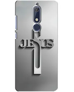 Чехол для Nokia 5.1 (2018) с картинкой «Металлический крест Jesus»