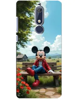 Чохол для Nokia 5.1 (2018) з картинкою «Міккі на лавці»