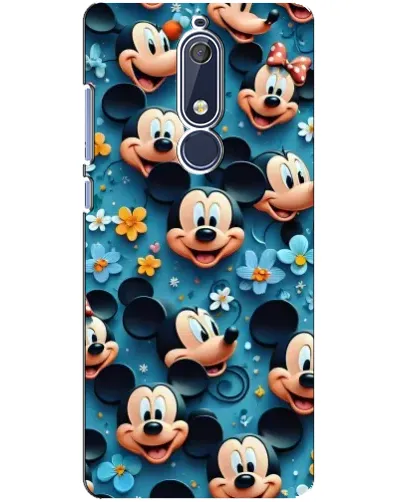 Чохол для Nokia 5.1 (2018) з картинкою «Паттерн Міккі та Мінні»