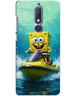 Чехол для Nokia 5.1 (2018) с картинкой «Спанч Боб на гидроцикле» Чехол для Nokia 5.1 (2018) с картинкой «Спанч Боб на гидроцикле»