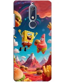 Чехол для Nokia 5.1 (2018) с картинкой «Космический фастфуд» Чехол для Nokia 5.1 (2018) с картинкой «Космический фастфуд»