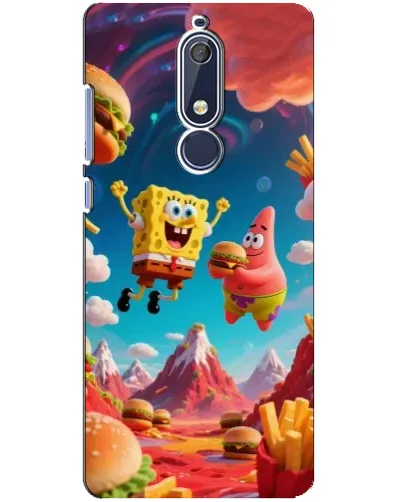 Чехол для Nokia 5.1 (2018) с картинкой «Космический фастфуд»