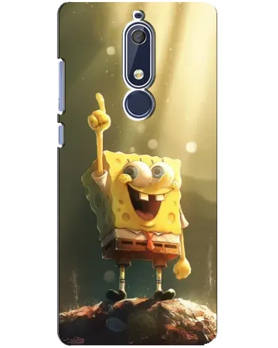 Чехол для Nokia 5.1 (2018) с картинкой «Сияющий Спанч Боб»