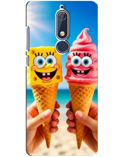 Чехол для Nokia 5.1 (2018) с картинкой «Спанч Боб мороженое»