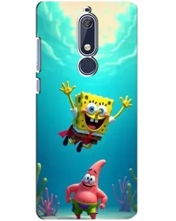 Чехол для Nokia 5.1 (2018) с картинкой «Спанч Боб под водой»