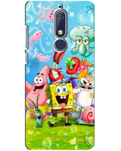 Чехол для Nokia 5.1 (2018) с картинкой «Губка Боб и друзья» Чехол для Nokia 5.1 (2018) с картинкой «Губка Боб и друзья»