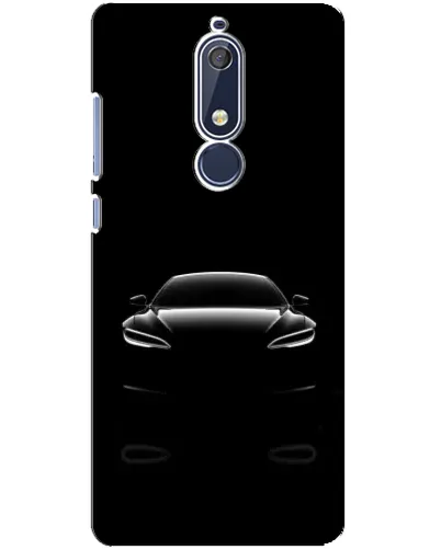 Чехол для Nokia 5.1 (2018) с картинкой «Силуэт Tesla Night»