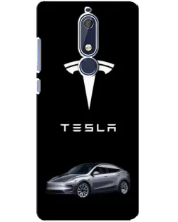 Чехол для Nokia 5.1 (2018) с картинкой «Tesla Model Y»