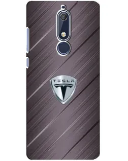 Чехол для Nokia 5.1 (2018) с картинкой «Металлическая текстура Tesla»