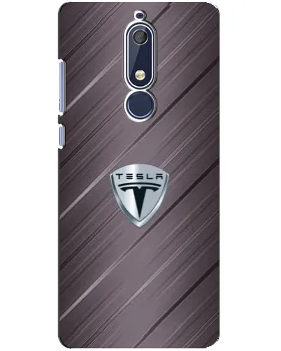 Чехол для Nokia 5.1 (2018) с картинкой «Металлическая текстура Tesla»