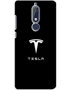 Чехол для Nokia 5.1 (2018) с картинкой «Tesla White Logo»