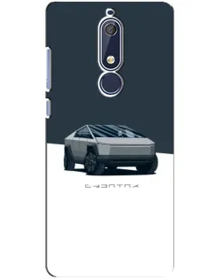 Чехол для Nokia 5.1 (2018) с картинкой «Серебристый Cybertruck Tesla»