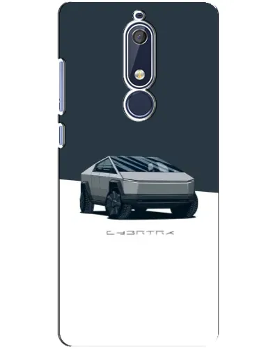 Чехол для Nokia 5.1 (2018) с картинкой «Серебристый Cybertruck Tesla»