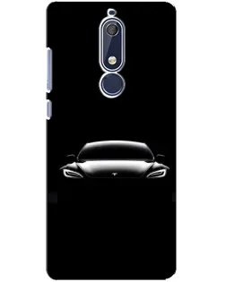 Чехол для Nokia 5.1 (2018) с картинкой «Фары Tesla Night»