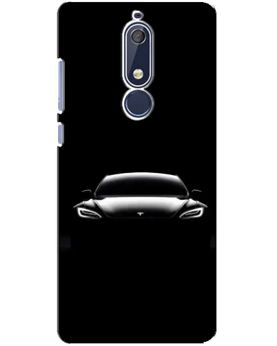 Чехол для Nokia 5.1 (2018) с картинкой «Фары Tesla Night»