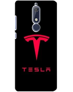 Чехол для Nokia 5.1 (2018) с картинкой «Tesla Red Logo»