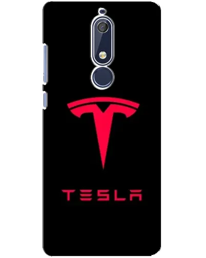 Чехол для Nokia 5.1 (2018) с картинкой «Tesla Red Logo»