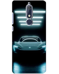 Чехол для Nokia 5.1 (2018) с картинкой «Tesla в неоне»