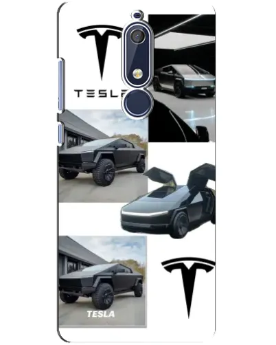 Чехол для Nokia 5.1 (2018) с картинкой «Коллаж Cybertruck Tesla»