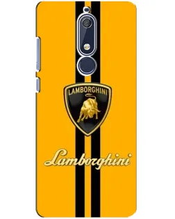Чехол для Nokia 5.1 (2018) с картинкой «Lamborghini Stripe желтый» Чехол для Nokia 5.1 (2018) с картинкой «Lamborghini Stripe желтый»